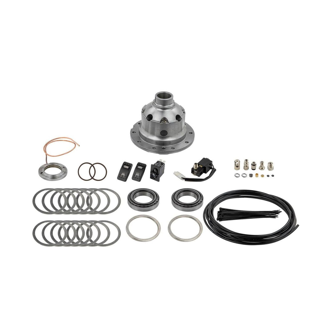ARB Air Locker Dana 44 35 spline and components arranged on a white background
