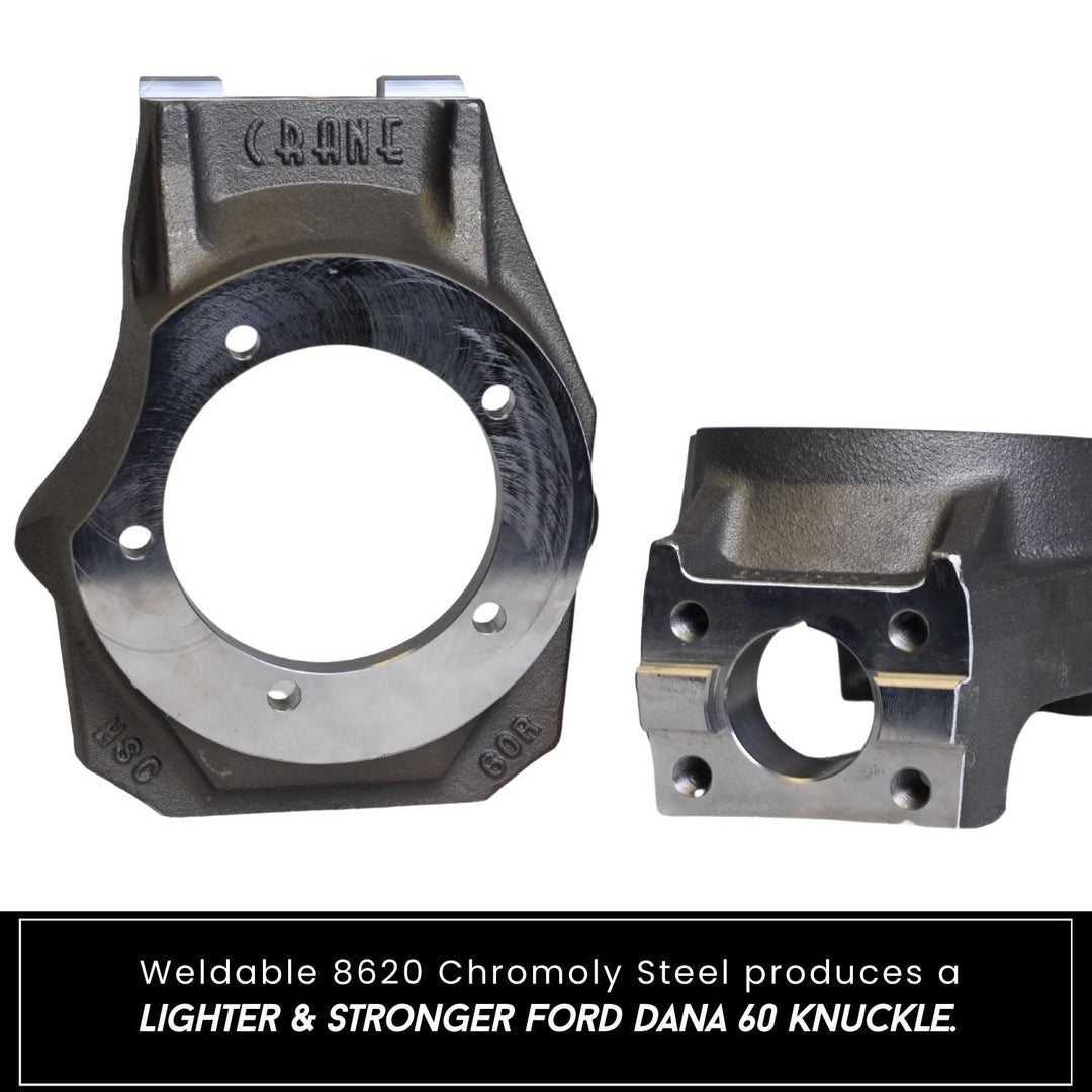 Weldable 8620 Ford Dana 60 Chromoly Steering Upgrade with branding on a white background