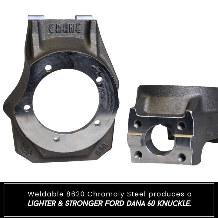 Weldable 8620 Ford Dana 60 Chromoly Steering Upgrade with branding on a white background