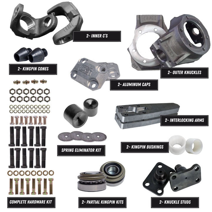 8620 chromoly rear steer axle components labeled