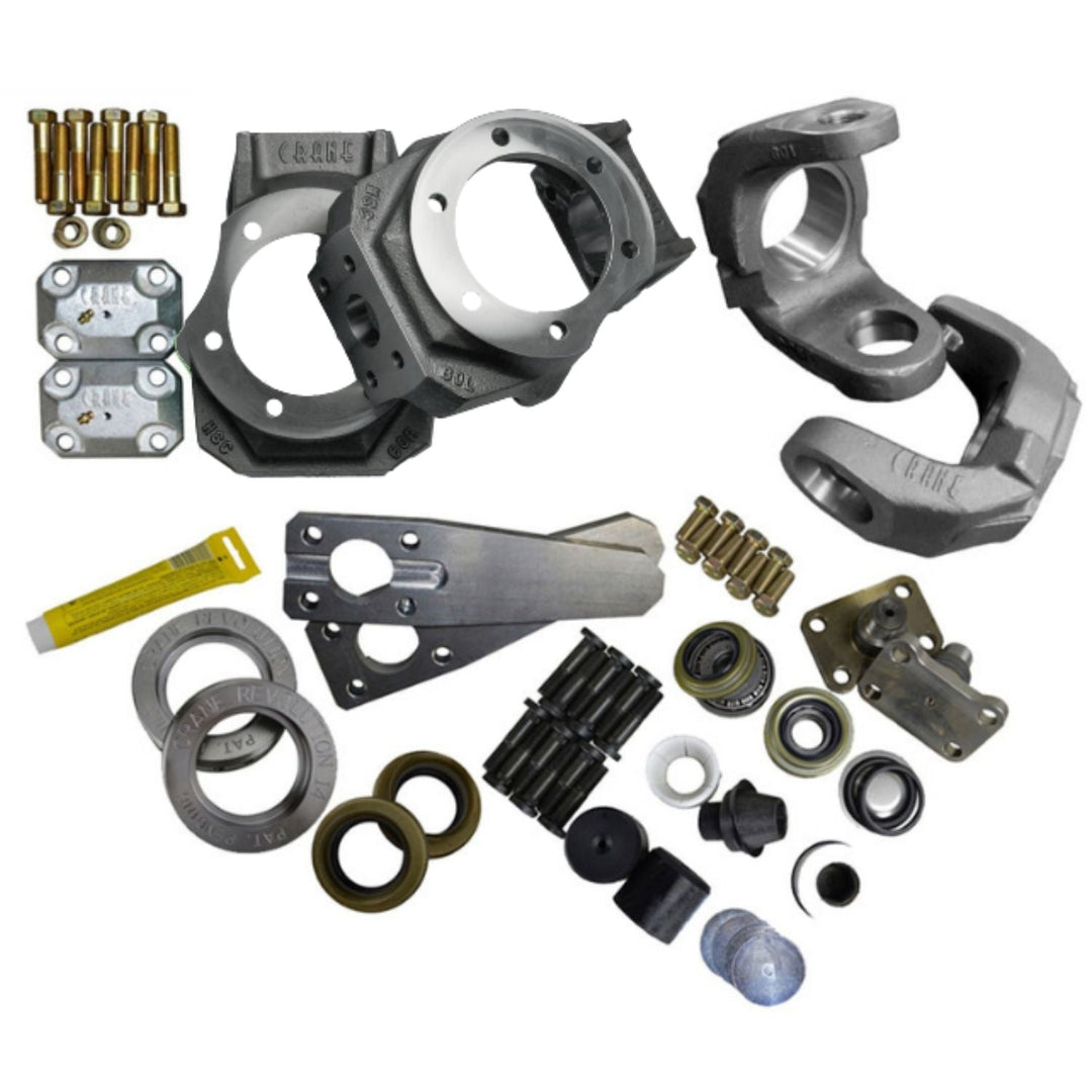 GM 14 Bolt front steer knuckle kit and hardware on a white background