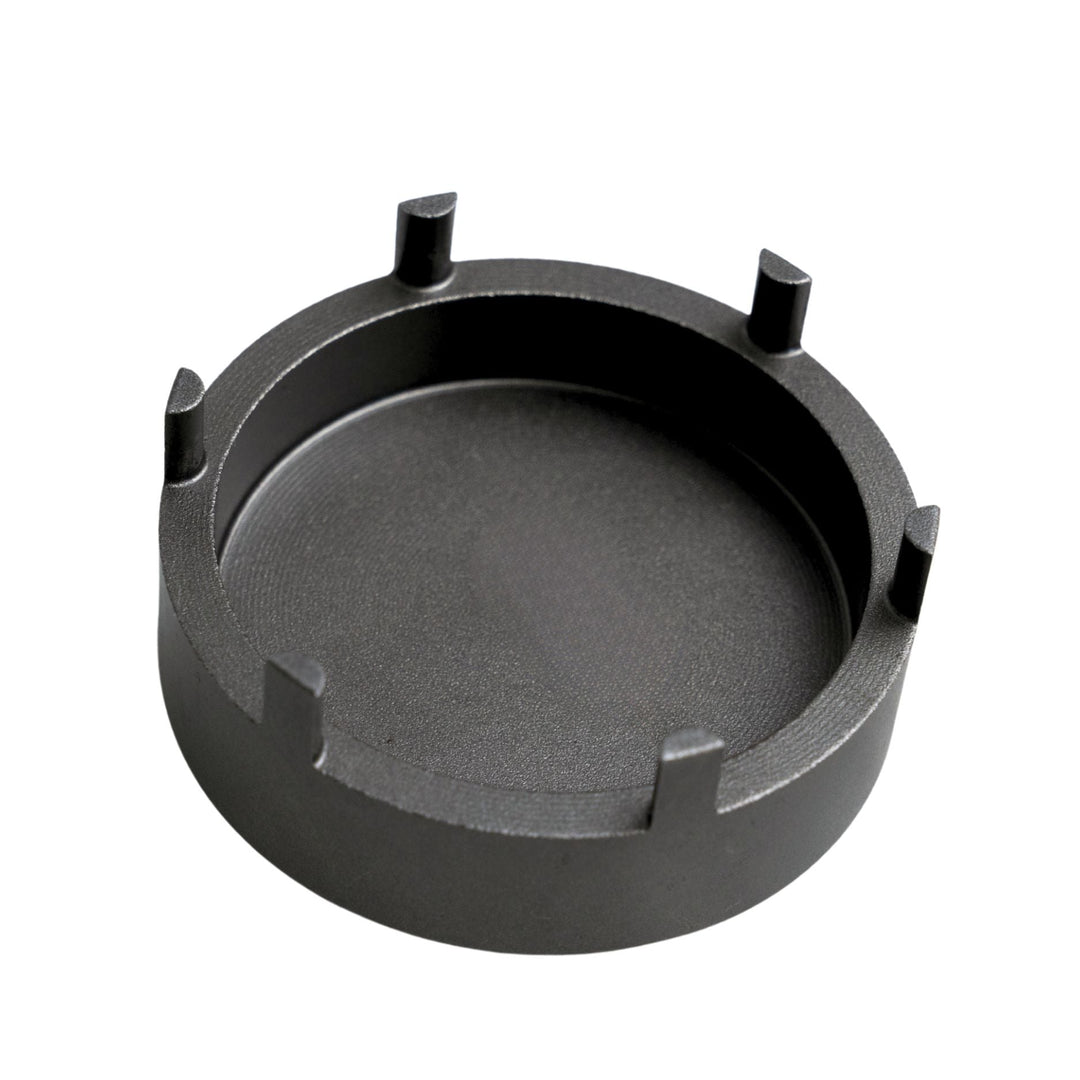 4140 heat treated spindle nut socket on a white background