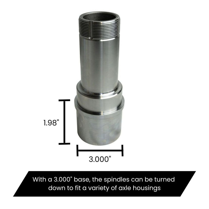 40 Spline billet spindle with dimensions labeled on a white background