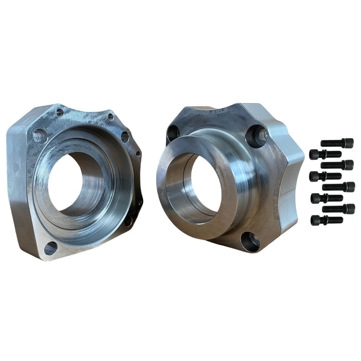 Rear Super Duty Unit Bearing Cups for 40 Spline Axles with bolts on a white background