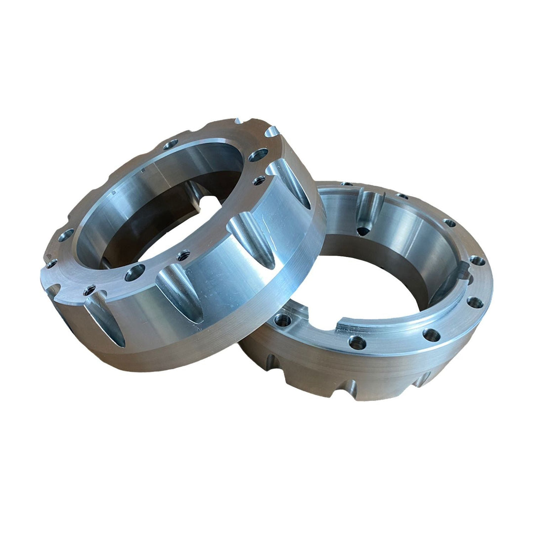 8620 chromoly off-road steering knuckle adapters on a white background