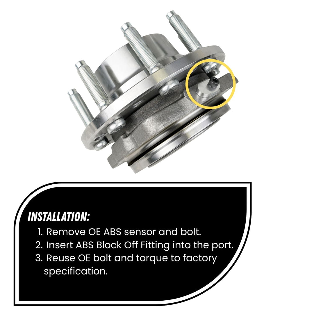 Ford Super Duty ABS delete plug 2005+ with installation instructions on a white background