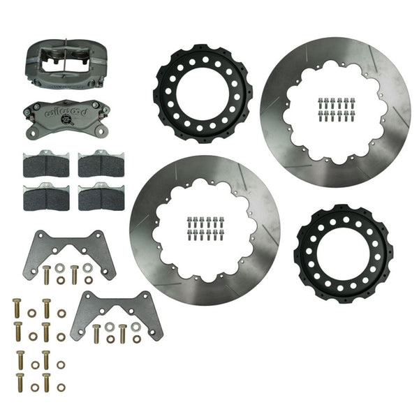 Super Duty lightweight Wilwood brake kit including rotors, pads, and hardware on a white background