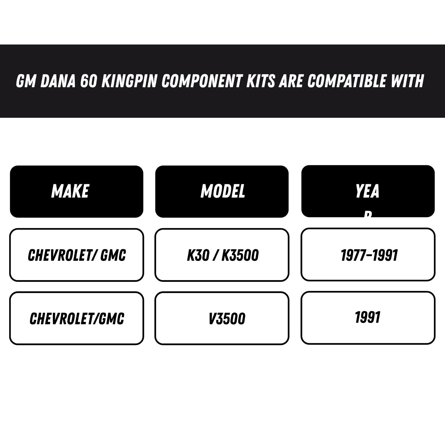 GM Dana 60 Complete Kingpin Component Kit with Spring | Crane Axle