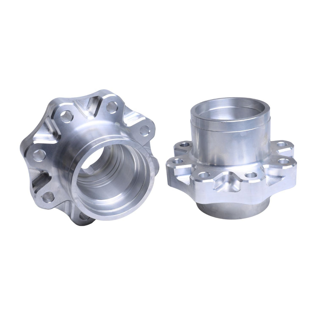 14 bolt 30 spline aluminum wheel hubs on a white background