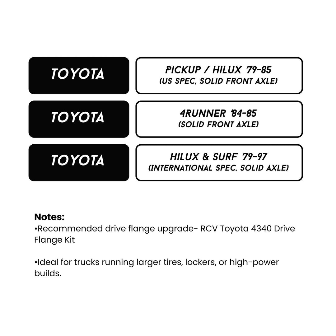 RCV 30-Spline 300M CV Axle Set w/ for Toyota Pickup ('79-85) & 4Runner ('84-'85)