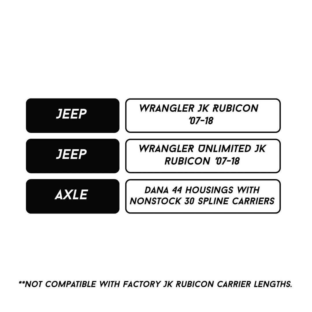 RCV Dana 44 CV Axle Set for Jeep JK Rubicon ('07-'18) w/ Non-OEM Carrier