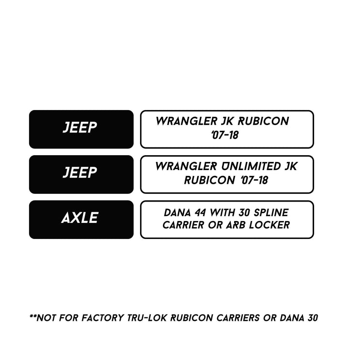 RCV Dana 44 CV Axle Set for Jeep JK w/Dynatrac ProRock 44 w/ Non Tru-Lok Diff