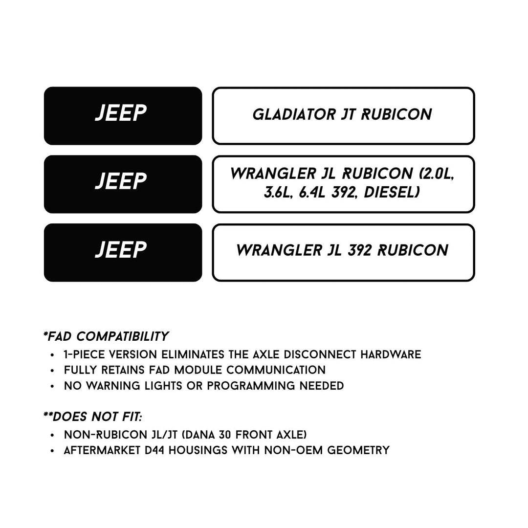 RCV Dana 44 Axle 1-Piece CV Set for Jeep Wrangler JL, JL 392, & JT Rubicon