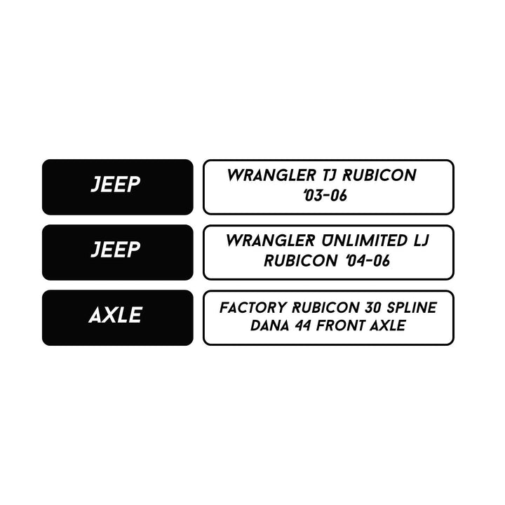 RCV Dana 44 CV Axle Set for Jeep Wrangler Rubicon TJ & LJ ('03-'06)