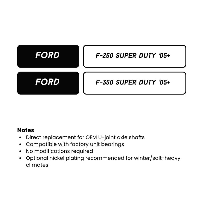 RCV 35-Spline Dana 60 CV Axle Set for '05+ Ford F-250/350