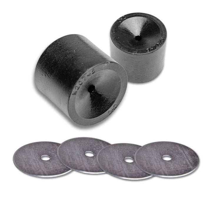 Heavy-duty Dana 60 steering bushing kit and shims on a white background