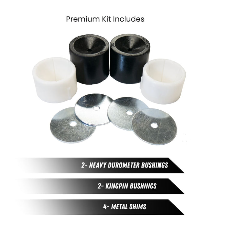 Dana 60 Kingpin Spring Eliminator Kit with text indicating contents on a white background