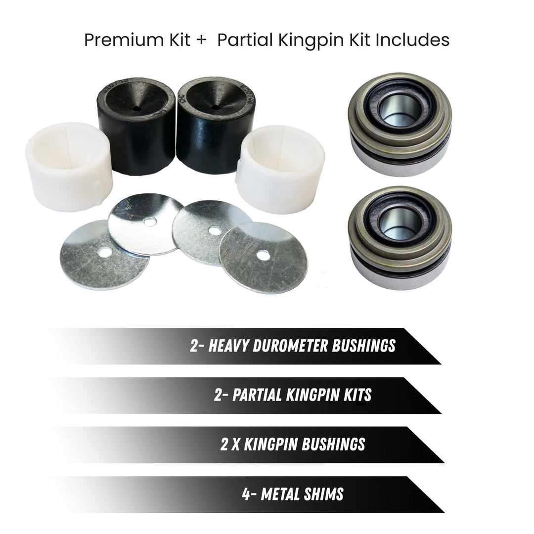 Heavy-duty Dana 60 steering bushing kit
 on a white background.