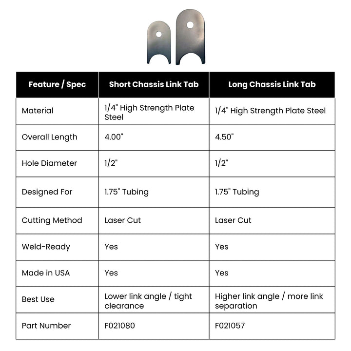 Long Chassis Link Mount Tab