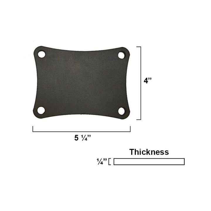 Black  ls swap engine brackets
with dimensions labeled on a white background