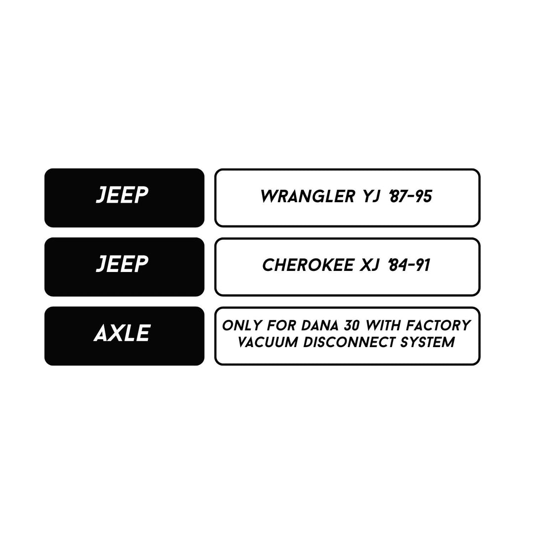 RCV 27-Spline Dana 30 Disconnect Block-Off Kit for Jeep YJ &amp; XJ