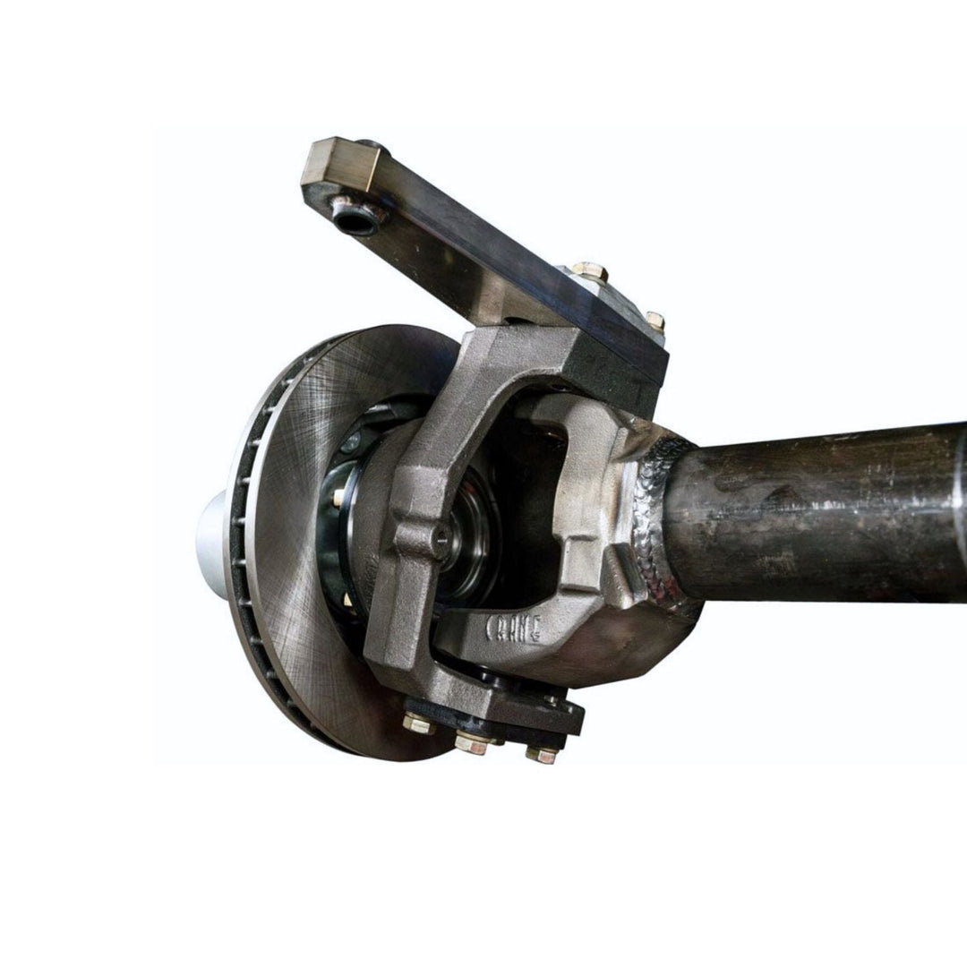 Close-up of a ford f350 dana 60 disc brake kit on a white background