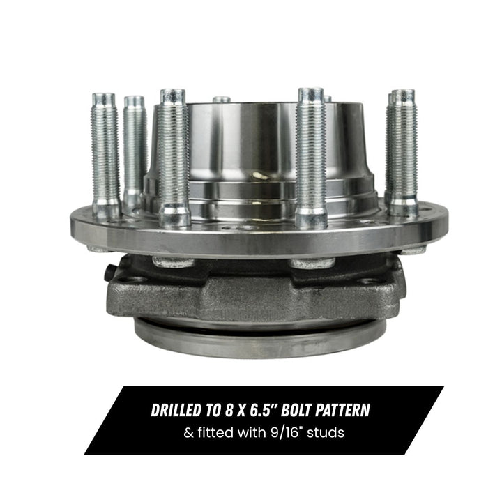 Ford F250 F350 F450 2005+ unit bearing upgrade with bolt pattern details on a white background
