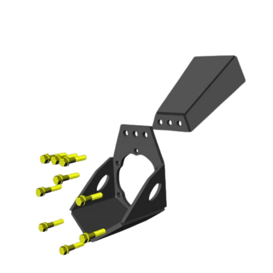 Black weld on pinion guard bracket exploded CAD diagram on a white background