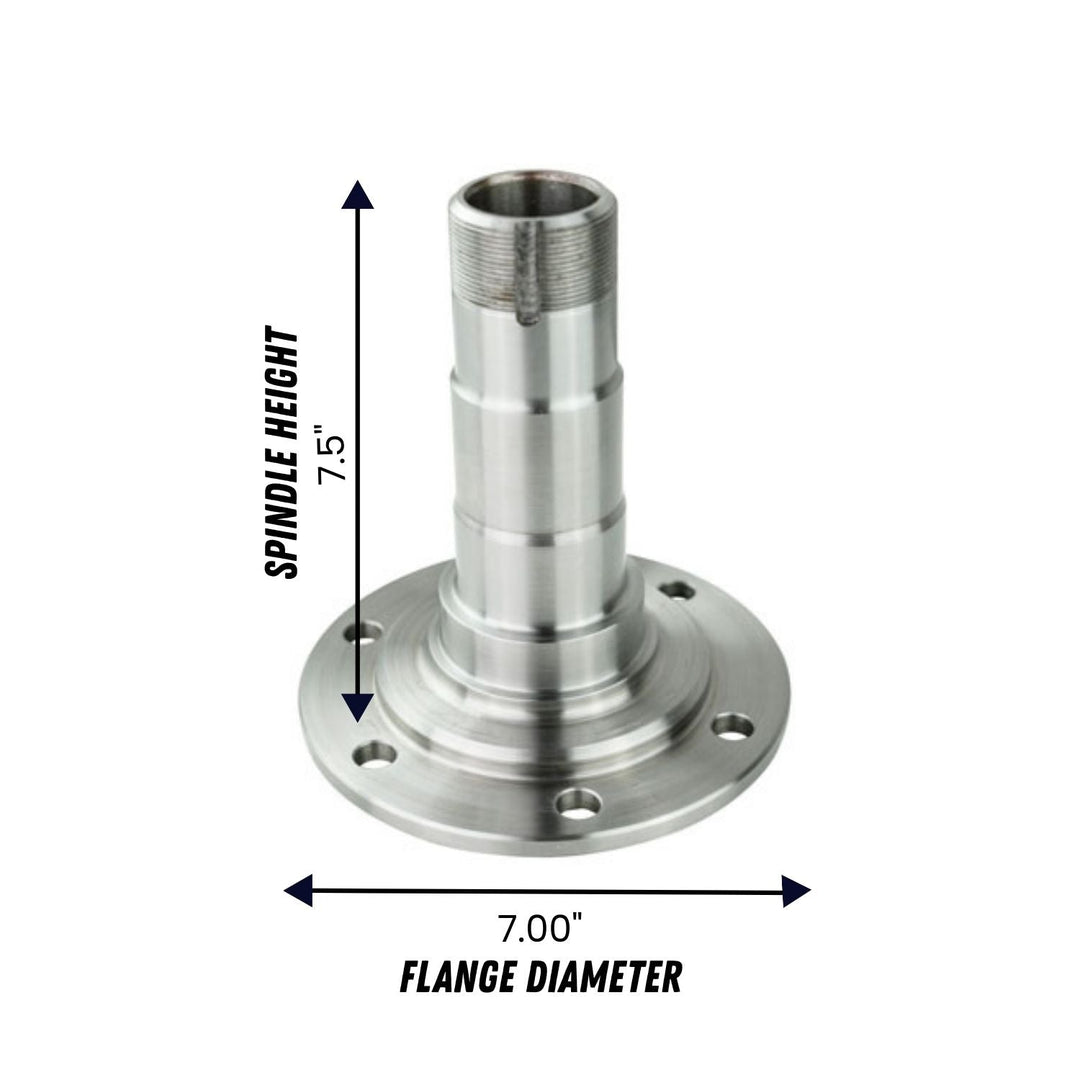 off road dana 60 6 bolt spindle upgrade with dimensions labeled on a white background