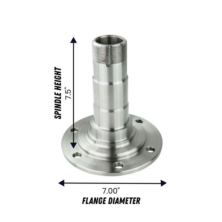 off road dana 60 6 bolt spindle upgrade with dimensions labeled on a white background